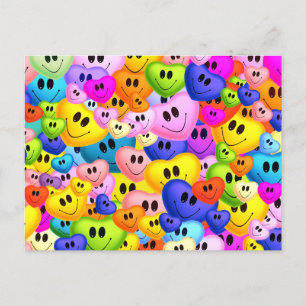 Colourful Happy Valentine's Hearts Holiday Postcard