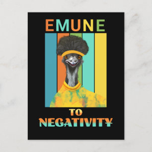 Colourful Happy Vibes Emu Bird Pun Postcard