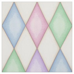 Colourful Harlequin Diamond Check Fabric