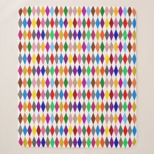 Colourful Harlequin Diamonds Design White Sherpa Blanket