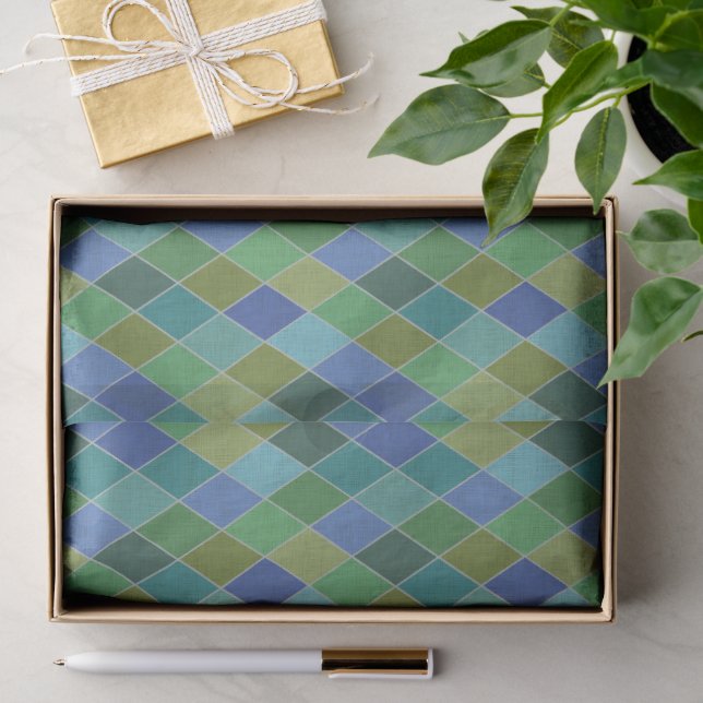 Colourful Harlequin Diamonds Tissue Paper  (Gift)