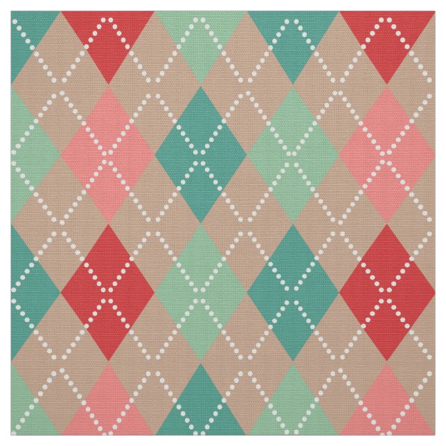 Colourful Harlequin Geometric Pattern 3 Fabric (Swatch)