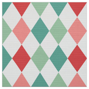 Colourful Harlequin Geometric Pattern Fabric
