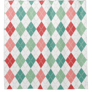 Colourful Harlequin Geometric Pattern Shower Curtain