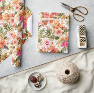 Colourful Hawaiian Floral Pattern ID1092 Wrapping Paper