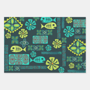 Colourful Hawaiian Icons  Wrapping Paper Sheet