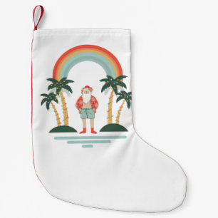 Colourful Hawaiian Santa Christmas Small Christmas Stocking