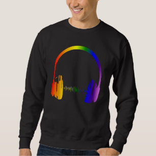 Colourful Headphones Rainbow Party Techno Radio Ni Sweatshirt