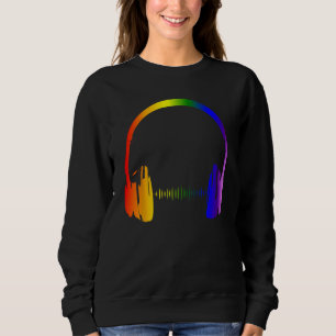 Colourful Headphones Rainbow Party Techno Radio Ni Sweatshirt