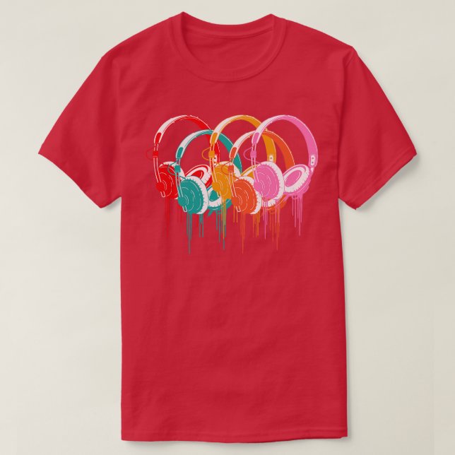 Colourful headphones  T-Shirt (Design Front)