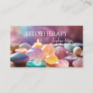 Colourful healing stones & Litotherapy Business Card