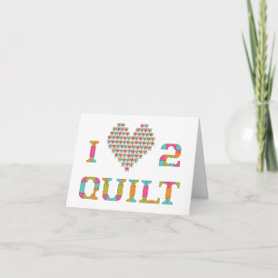 Colourful Heart and Typography Quilt Pattern Card