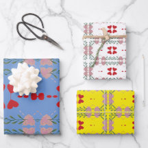 Colourful Heart Anniversary Wrapping Paper-Set of 