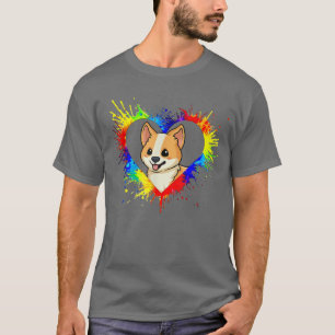 Colourful Heart Baby Corgi Dog Love-r Dad Mum, Boy T-Shirt
