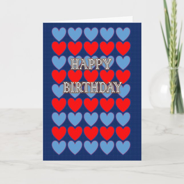 Colourful Heart Birthday Card (Front)