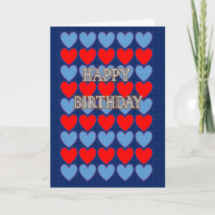 Colourful Heart Birthday Card