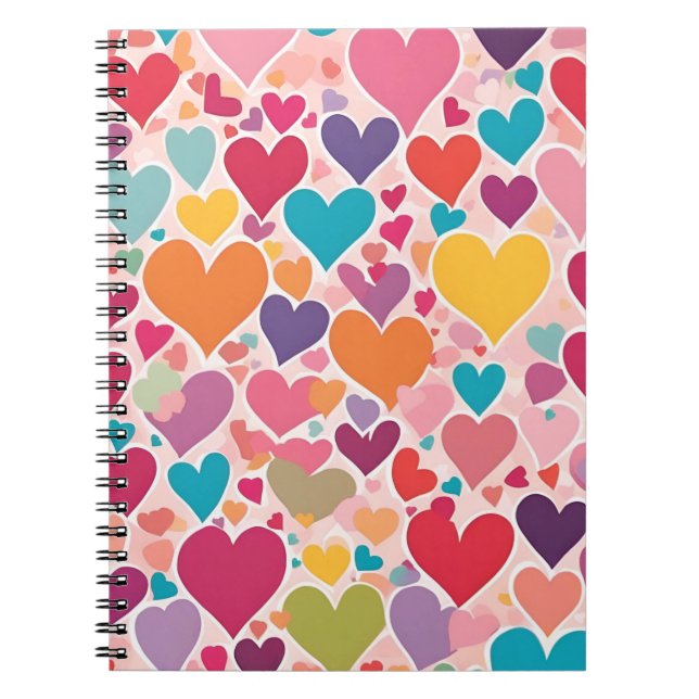 Colourful Heart Explosion Notebook – Romantic   (Front)