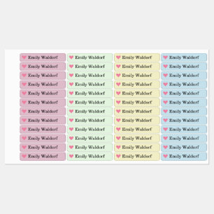 Colourful Heart Kids' Name Clothing School Labels