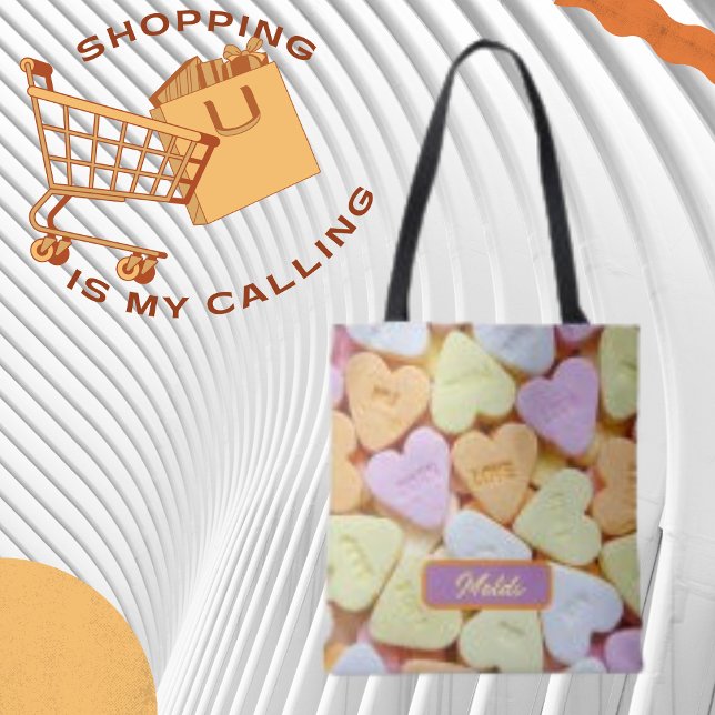 Colourful Heart Minimalist Candies Tote Bag (Creator Uploaded)