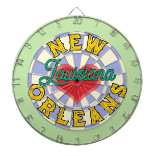 Colourful Heart NEW ORLEANS Louisiana Editable Tex Dartboard