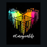 Colourful Heart Nursing symbol Caduceus Caregiver Poster<br><div class="desc">Colourful Heart Nursing symbol Caduceus Caregiver Life Gift. Perfect gift for your dad,  mum,  papa,  men,  women,  friend and family members on Thanksgiving Day,  Christmas Day,  Mothers Day,  Fathers Day,  4th of July,  1776 Independent day,  Veterans Day,  Halloween Day,  Patrick's Day</div>