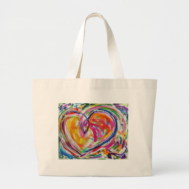 Colourful Heart of Joy Art Tote Bag (Front)