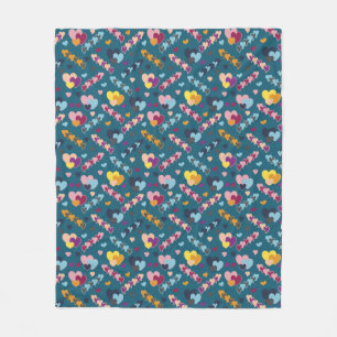 Colourful Heart Pattern Fleece Blanket