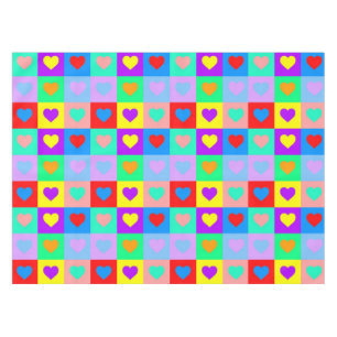 Colourful Heart Pattern   Tablecloth