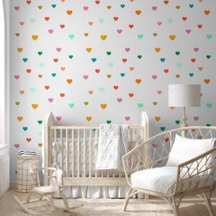 Colourful Heart Pattern Wallpaper