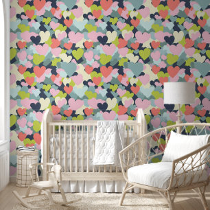 Colourful Heart Pattern Wallpaper