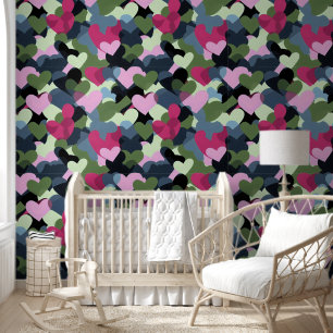 Colourful Heart Pattern Wallpaper