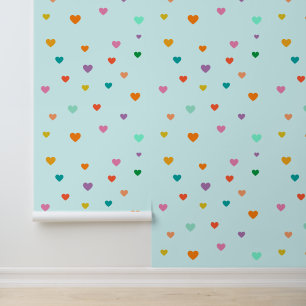 Colourful Heart Pattern Wallpaper