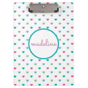 Colourful Heart Polka Dot Clipboard