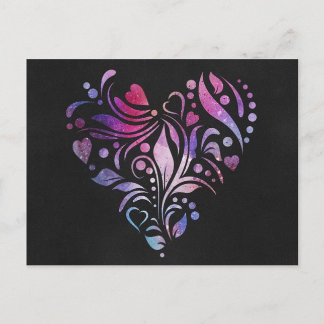 Colourful Heart Postcard (Front)