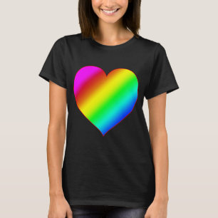 Colourful Heart Rainbow Love Bright Colour T-Shirt