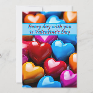 Colourful Heart Shaped Candy Valentine Card