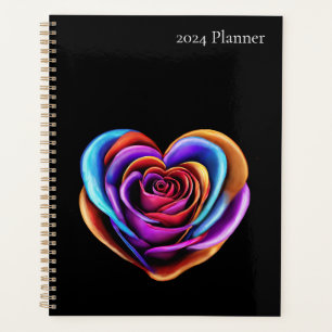 Colourful Heart Shaped Rose- Planner