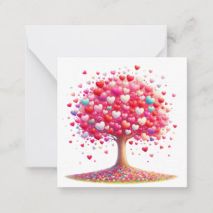 Colourful Heart Shaped Tree Card