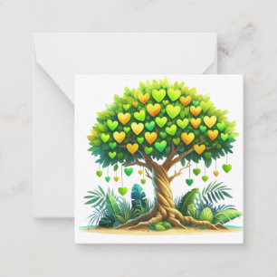 Colourful Heart Shaped Tree Card