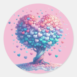 Colourful Heart Shaped Tree Stickers