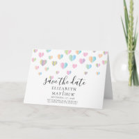 Colourful Heart Speckles Save the Date Design