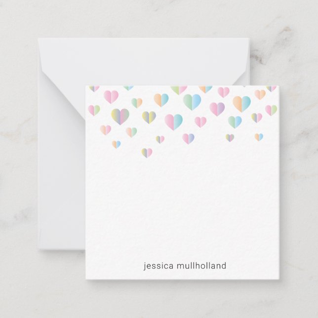 Colourful Heart Specles Note Card Design (Front)