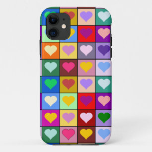 Colourful Heart Squares Case-Mate iPhone Case