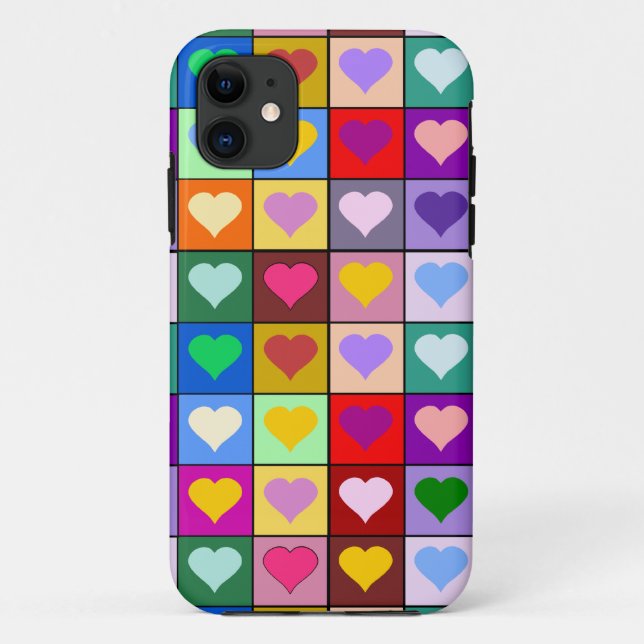 Colourful Heart Squares Case-Mate iPhone Case (Back)