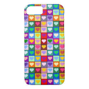 Colourful Heart Squares Case-Mate iPhone Case