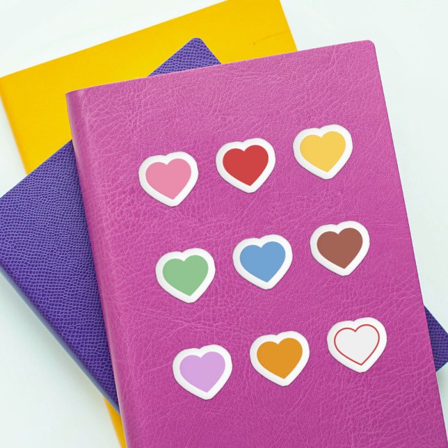 Colourful Heart Stickers Set (Colorful Heart Stickers Set)
