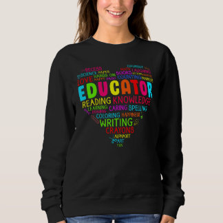 Colourful Heart Team Educator Squad First Day Of S Sweatshirt