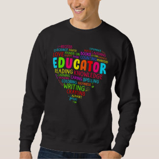 Colourful Heart Team Educator Squad First Day Of S Sweatshirt