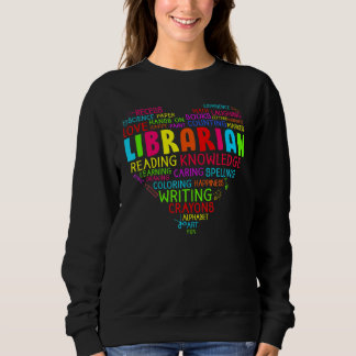Colourful Heart Team Librarian Squad First Day Of Sweatshirt