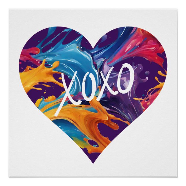Colourful Heart XOXO- Poster (Front)
